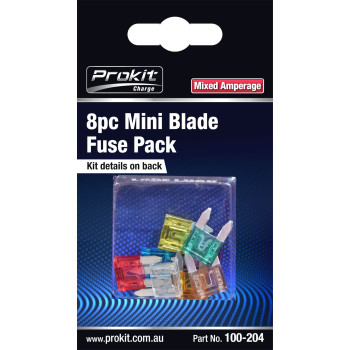 8pc Mixed Mini Blade Fuse Pack