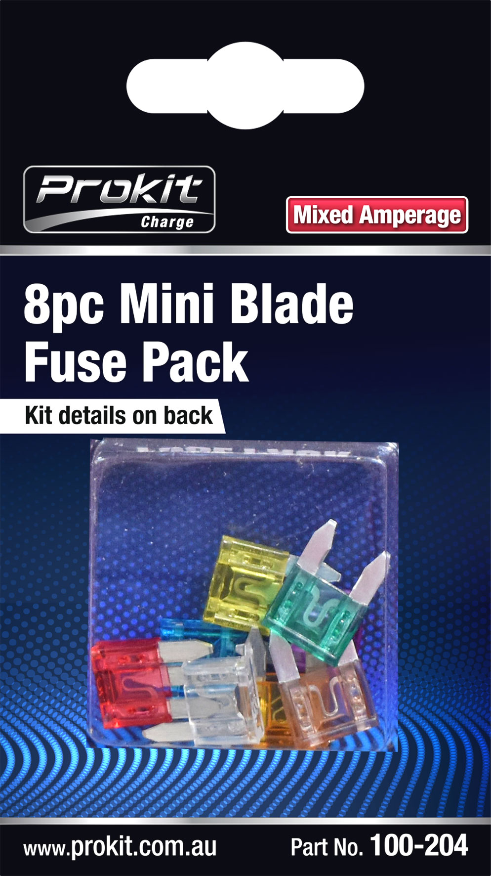8pc Mixed Mini Blade Fuse Pack