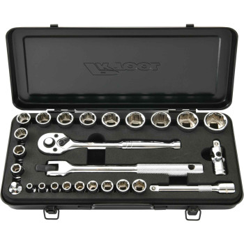 26pc 1/4” & 3/8” Hex Dr Socket Set