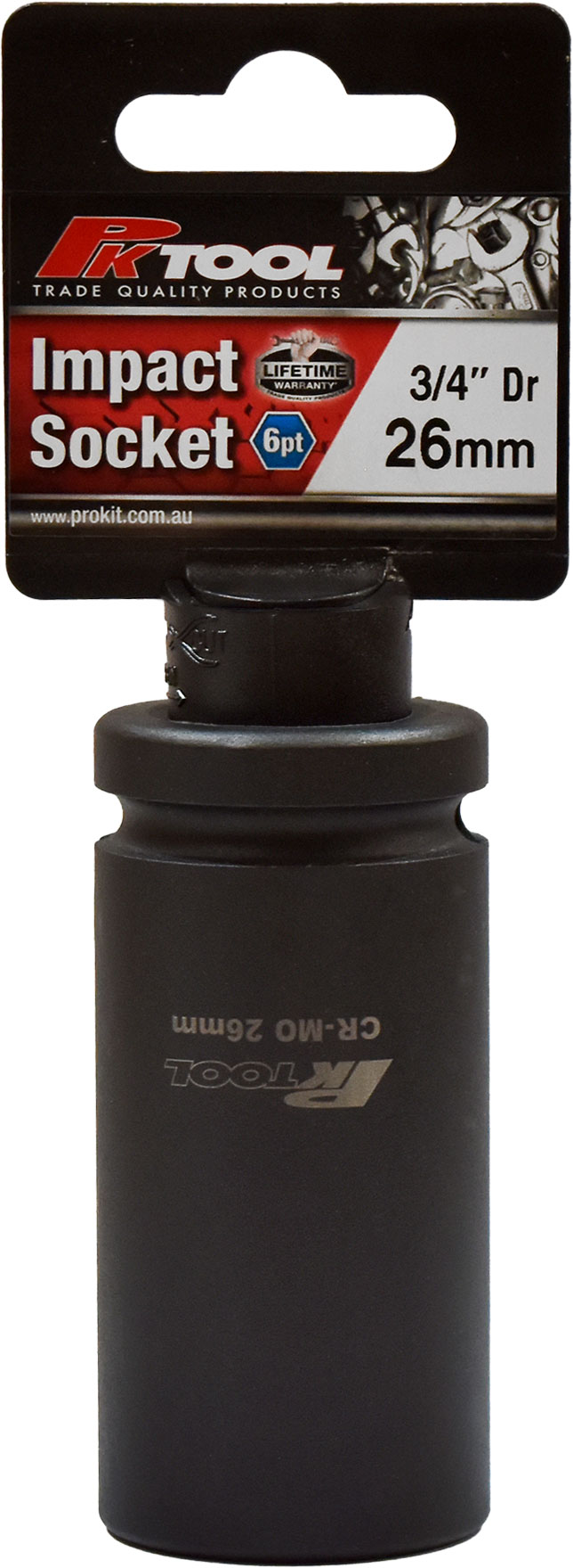 26mm 3/4″ Dr Impact Socket 6pt