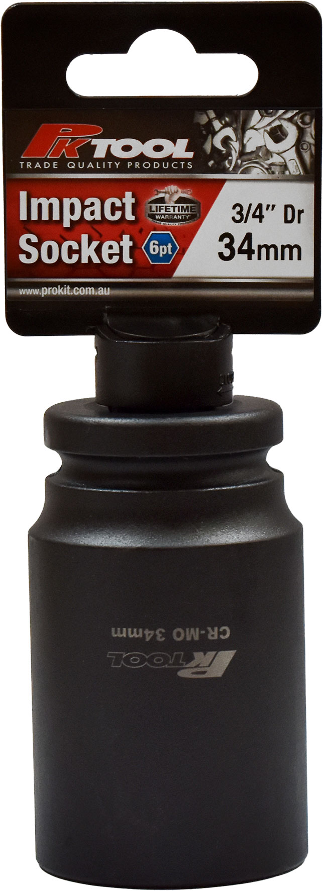34mm 3/4″ Dr Impact Socket 6pt