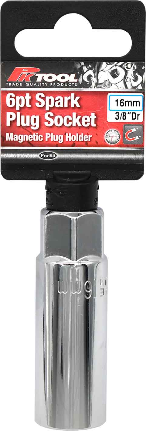 6pt 3/8″ Dr 16mm Magnetic Spark Plug Socket