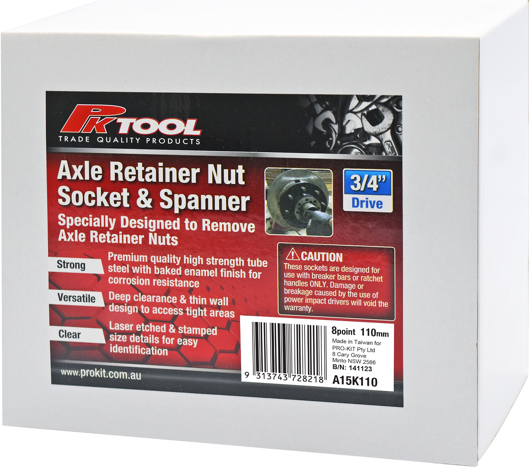 3/4″ Dr 110mm Axle Retainer Nut Socket & Spanner 8pt