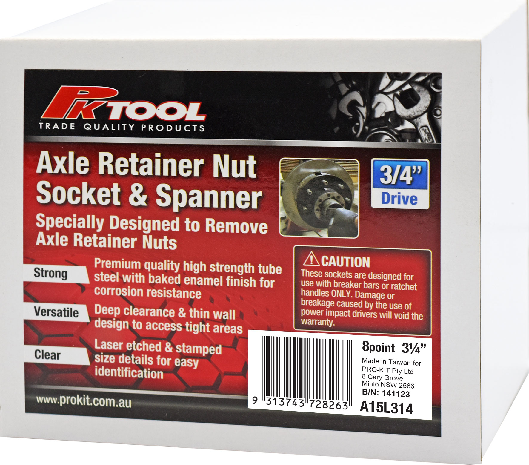 3/4″ Dr 3-1/4in Axle Retainer Nut Socket & Spanner 8pt