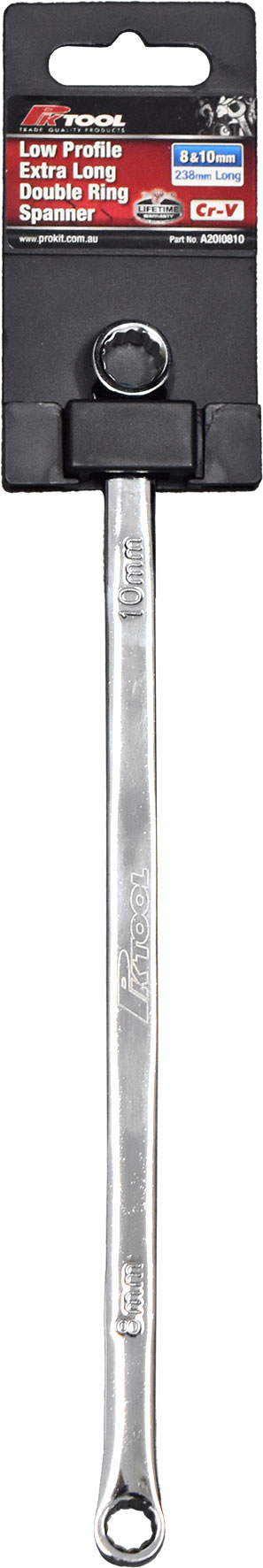 8 & 10mm Low Profile Extra Long Double Ring Spanners