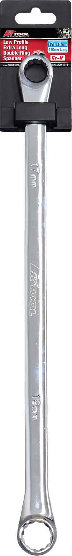 17 & 19mm Low Profile Extra Long Double Ring Spanners