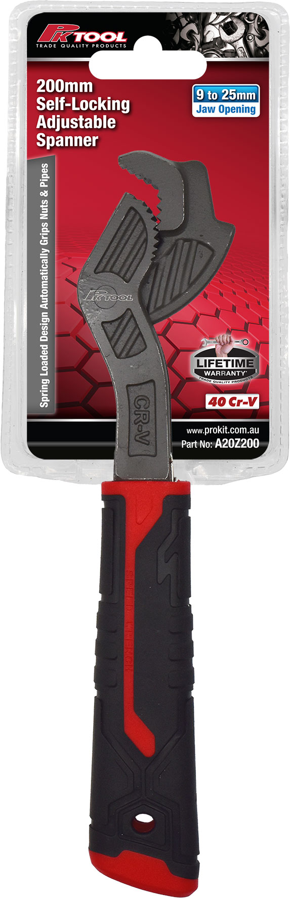 200mm Self-Locking Adjustable Spanners