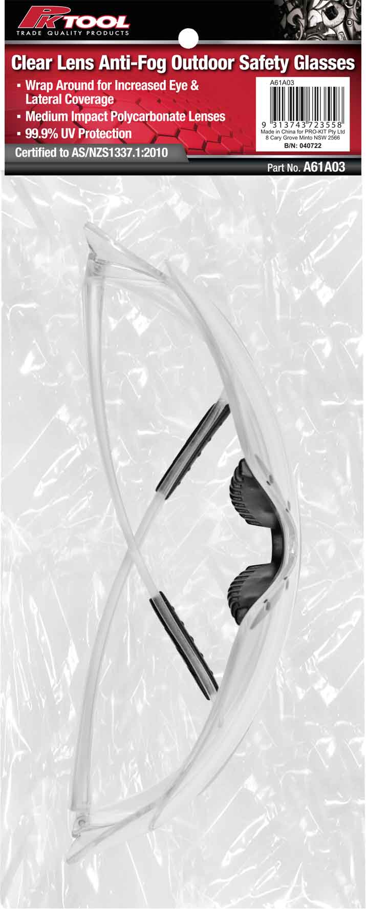 Clear Lens Anti-Fog Outdoor Safety Glasses