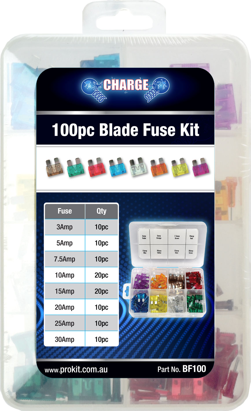 100pc Mixed Blade Fuse Kit
