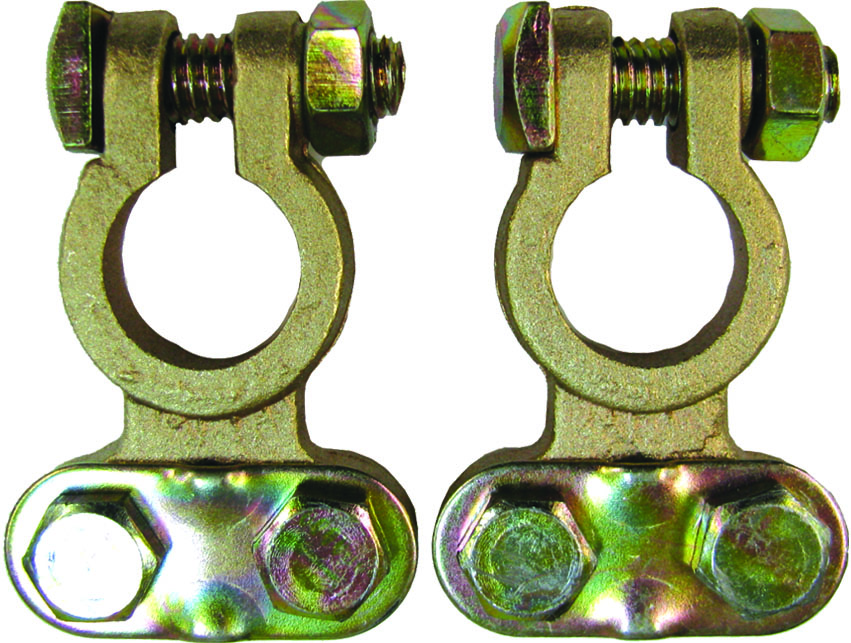 2pc Battery Terminal Brass Saddle Type