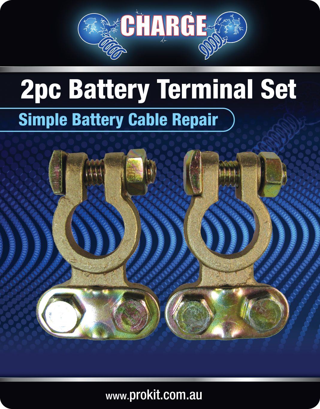 2pc Battery Terminal Brass Saddle Type