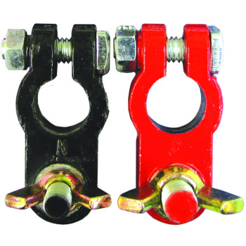 2pc Battery Terminal Red & Black Marine Type Lead