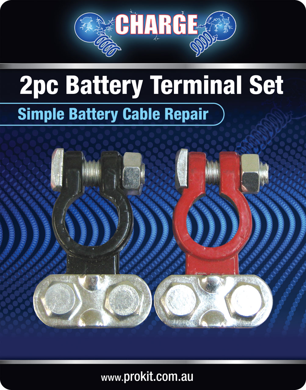 2pc Battery Terminal Red & Black Saddle Type Lead
