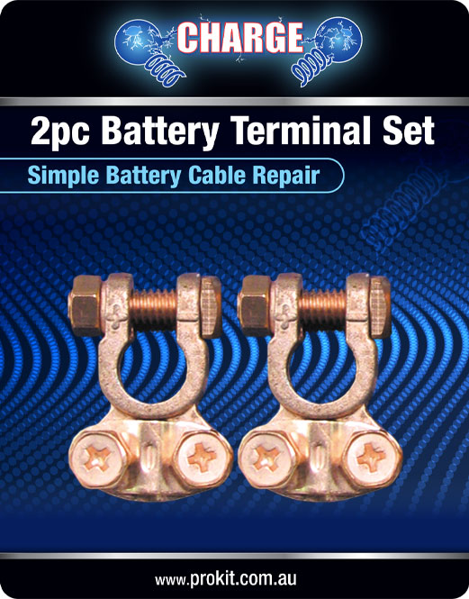 2pc Battery Terminal Small Brass Saddle Type