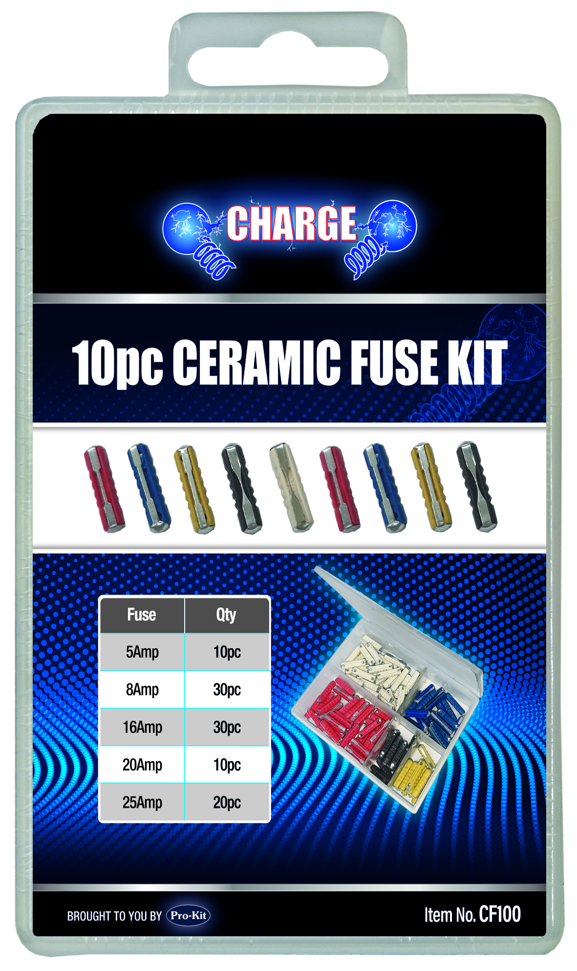100pc Mixed Ceramic Fuse Kit