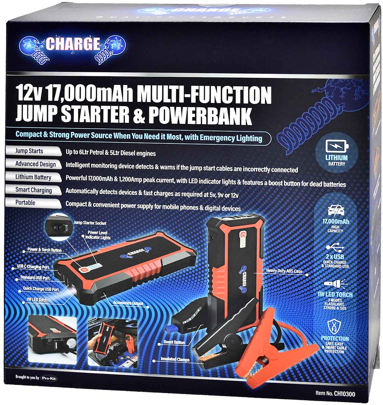 12V 17,000mah Multi-Function Jump Starter & Powerbank