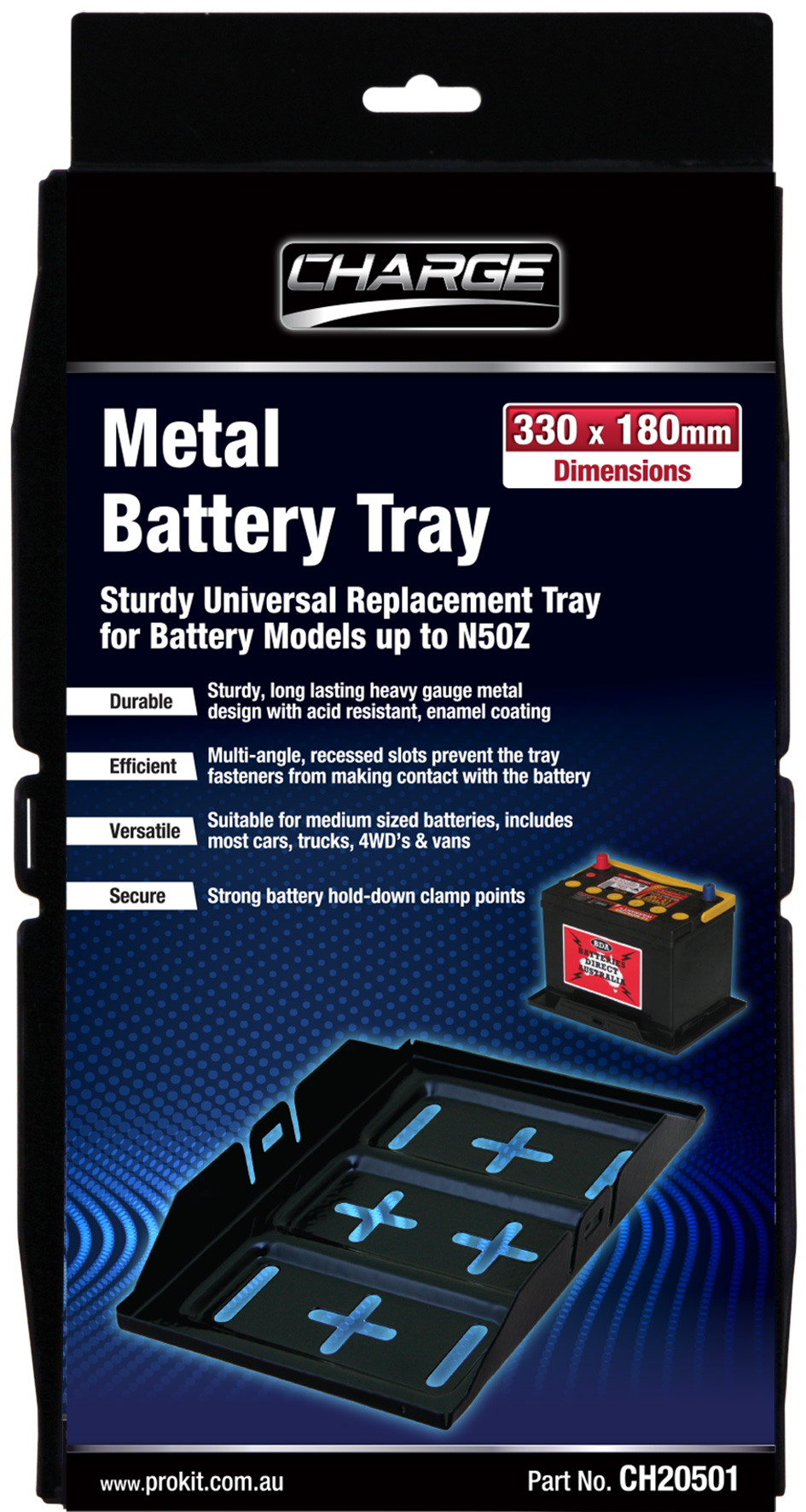 330 x 180mm Metal Battery Tray