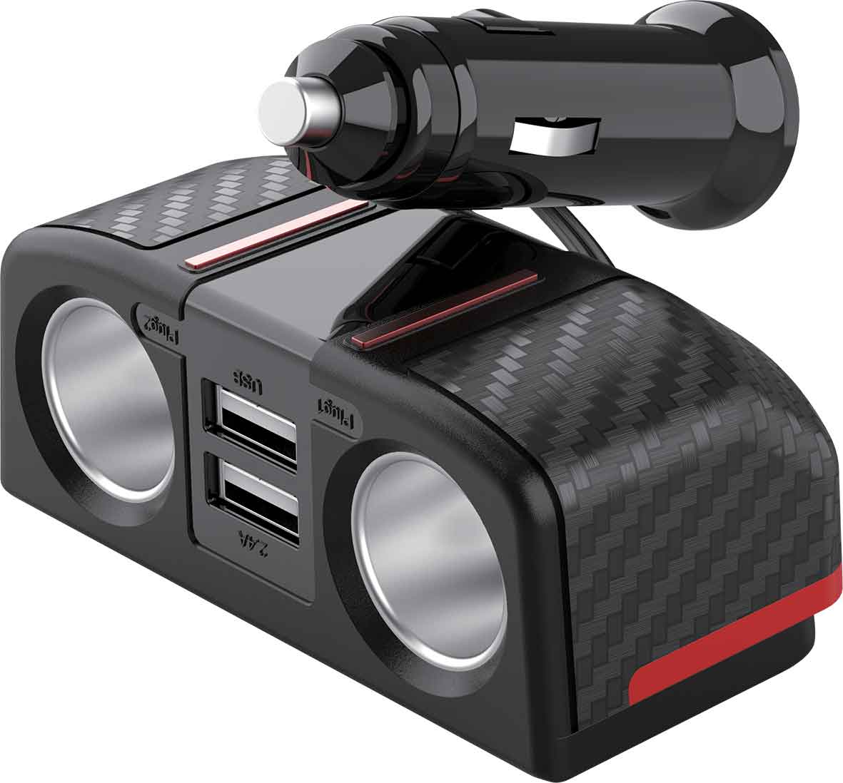 12/24V Dual USB & Twin Socket Charging Adaptor