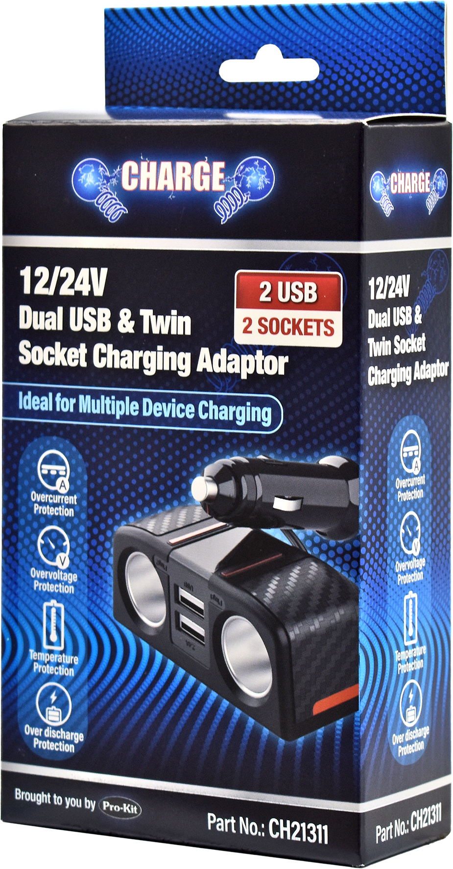 12/24V Dual USB & Twin Socket Charging Adaptor