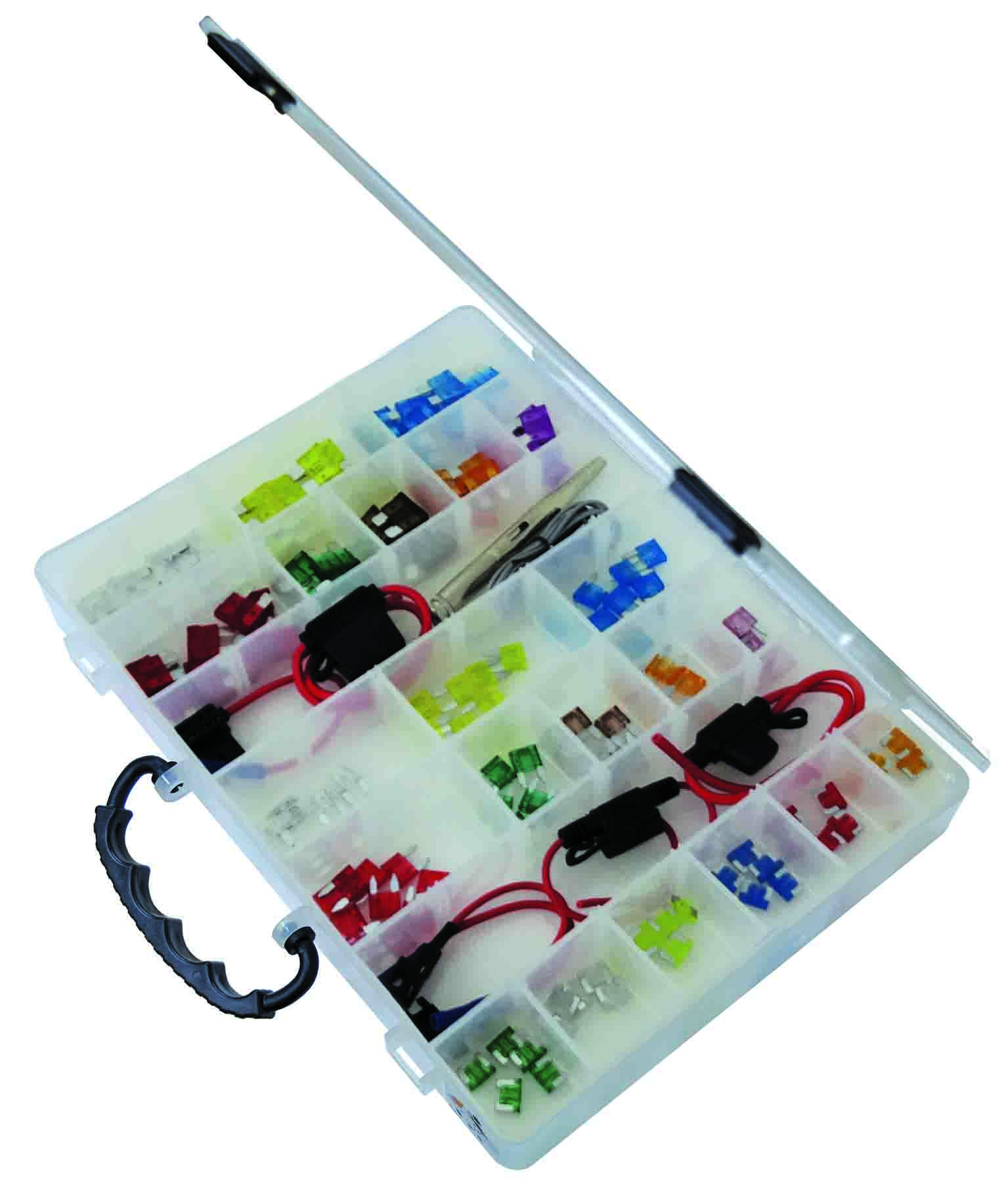 149pc Mixed Blade, Mini Blade & Low Profile Fuse Kit With Circuit Tester, Fuse Taps & Holders