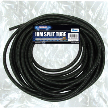 15mm x 10m Black Split Tube