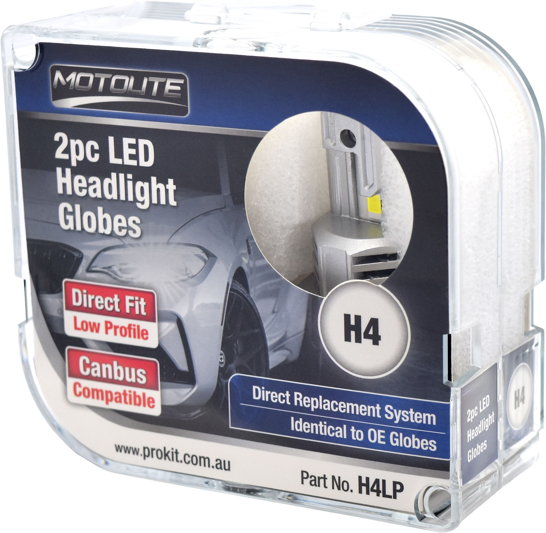 2pc H4 Direct Fit LED Headlight Globes