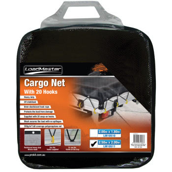 2.50m x 2.00m Heavy Duty Fine Mesh Cargo Net with 20 Hooks