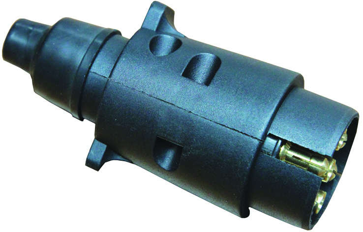 Large Round Plastic Moulded 7 pin Trailer Plug Screw Together Body