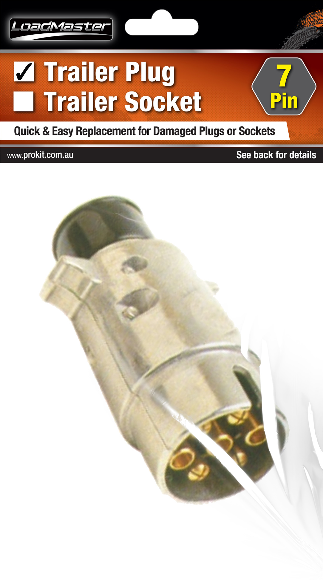 Large Round Aluminum 7 pin Trailer Plug
