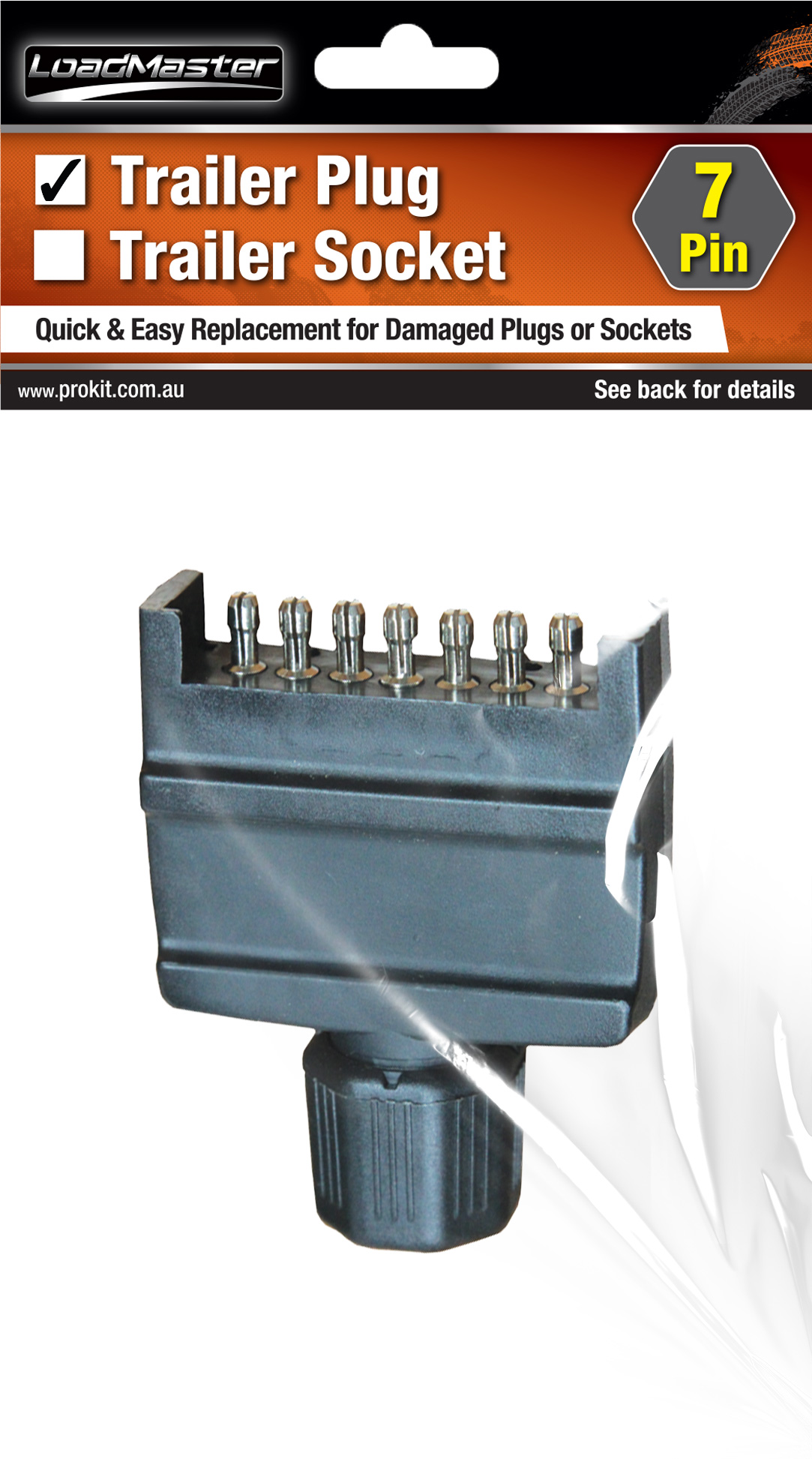 Flat Plastic 7 pin Trailer Plug