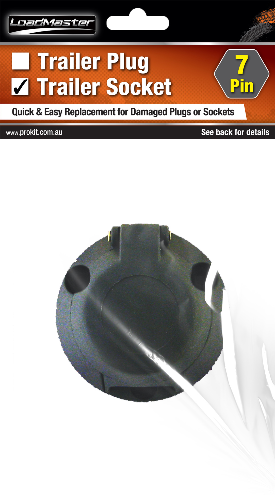 Large Round 7 pin Side Pocket Trailer Socket
