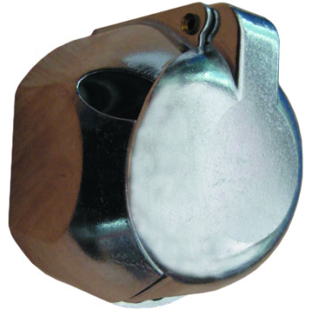Large Round Aluminum Flat Sides 7 pin Trailer Socket