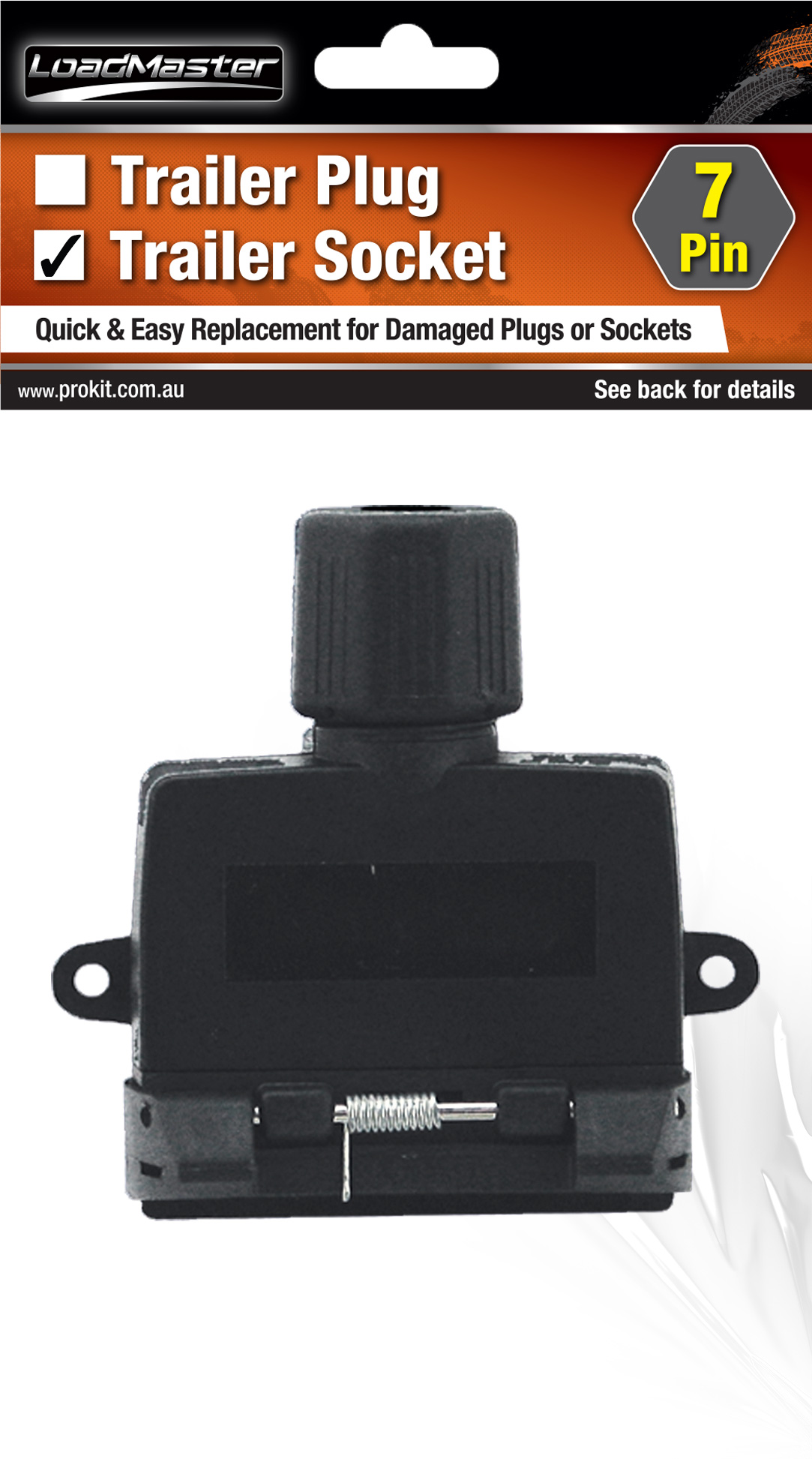 Flat Plastic 7 pin Trailer Socket