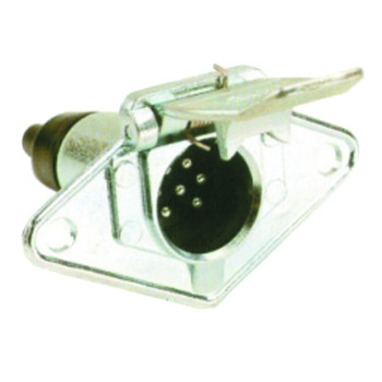 Small Round Aluminum 7 pin Trailer Socket