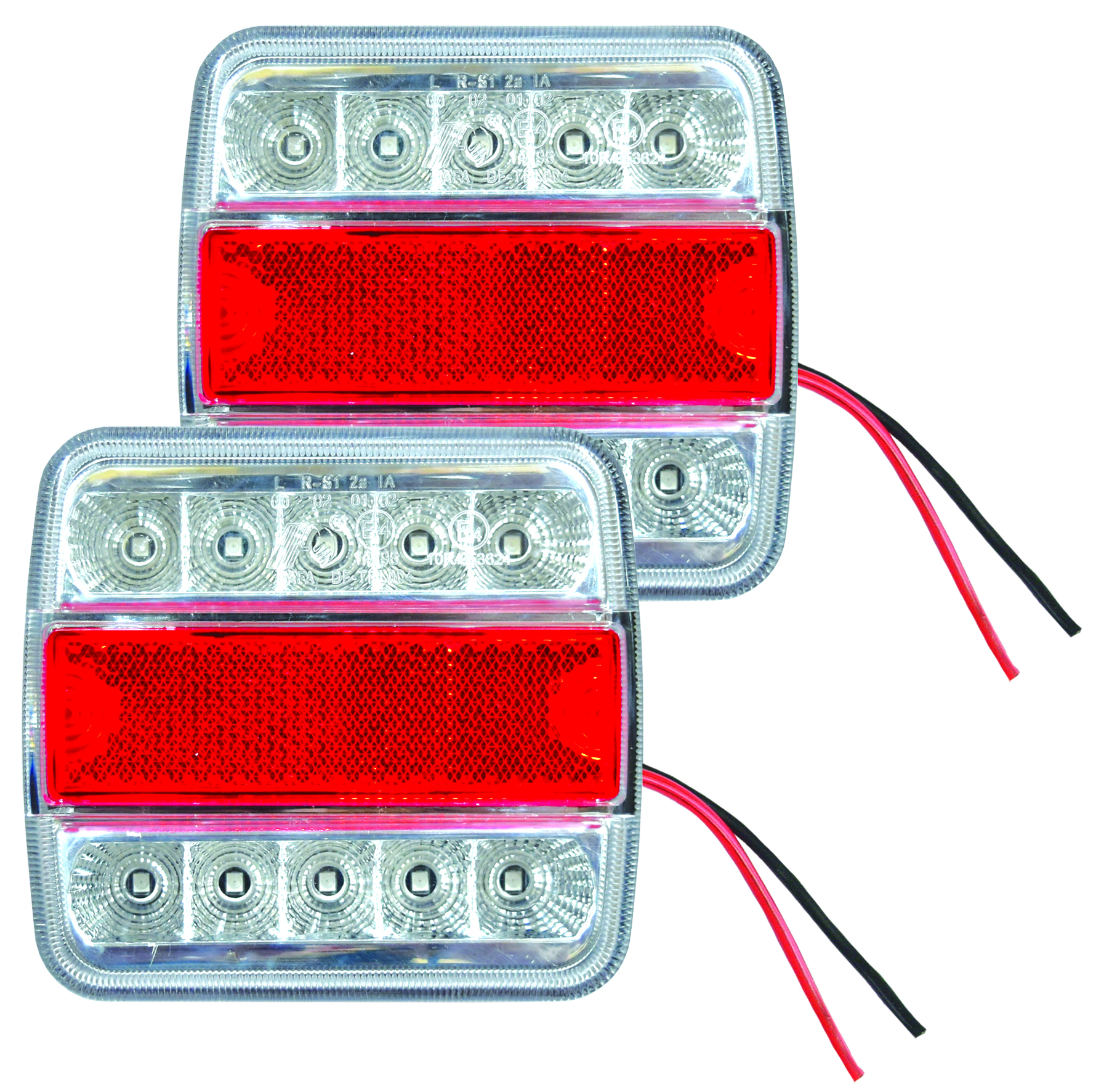 2pc Waterproof Trailer Lights with Permanent Bases