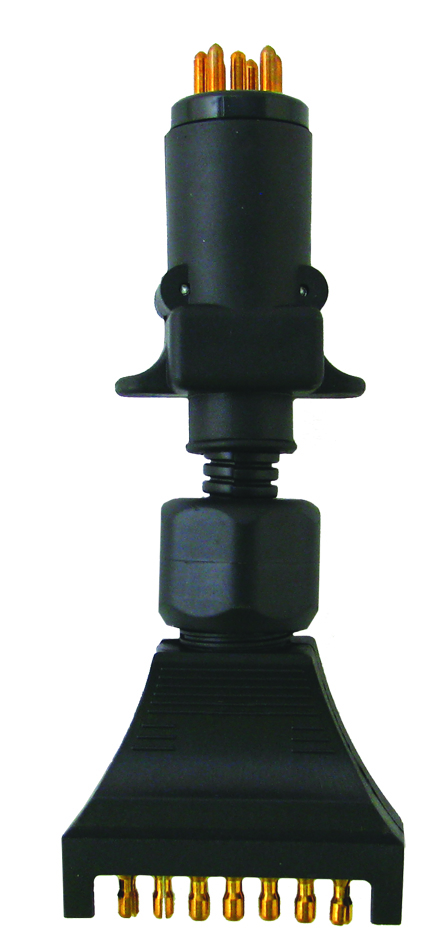 Flat Socket on Car to 7pin Small Round Plug on Trailer