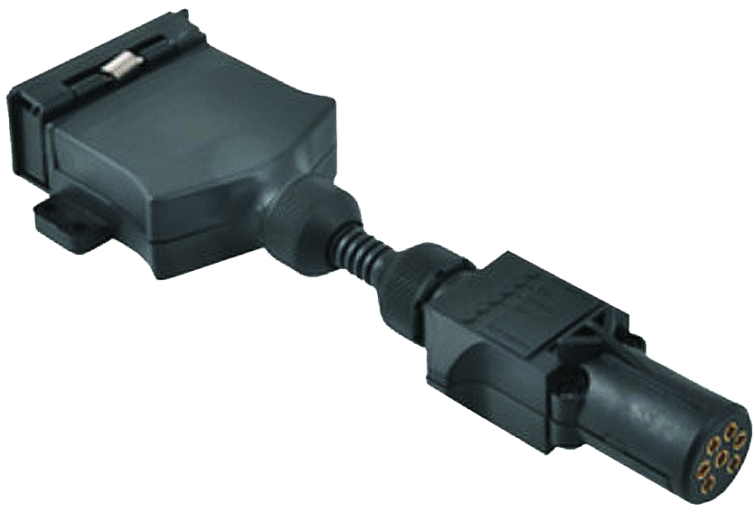 Small Round Socket on Car to 7pin Flat Plug on Trailer