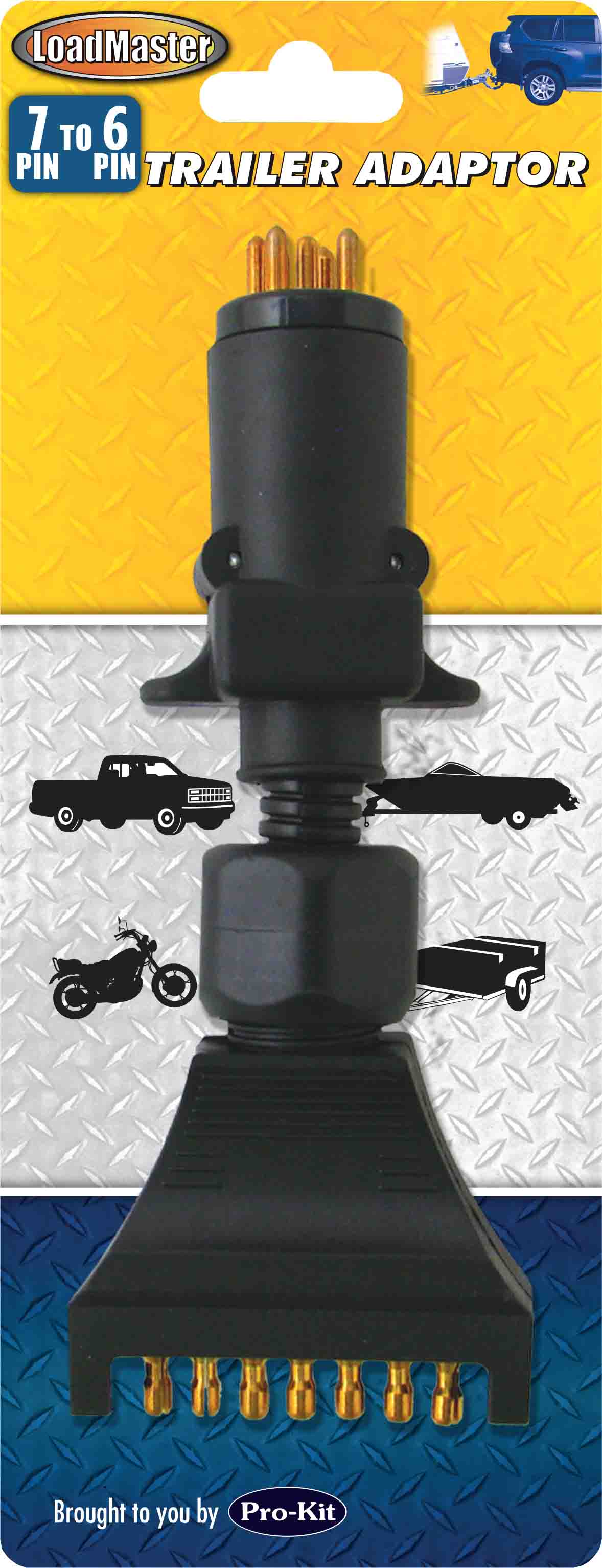 6 Pin Round to 7 Pin Flat Trailer Adaptor