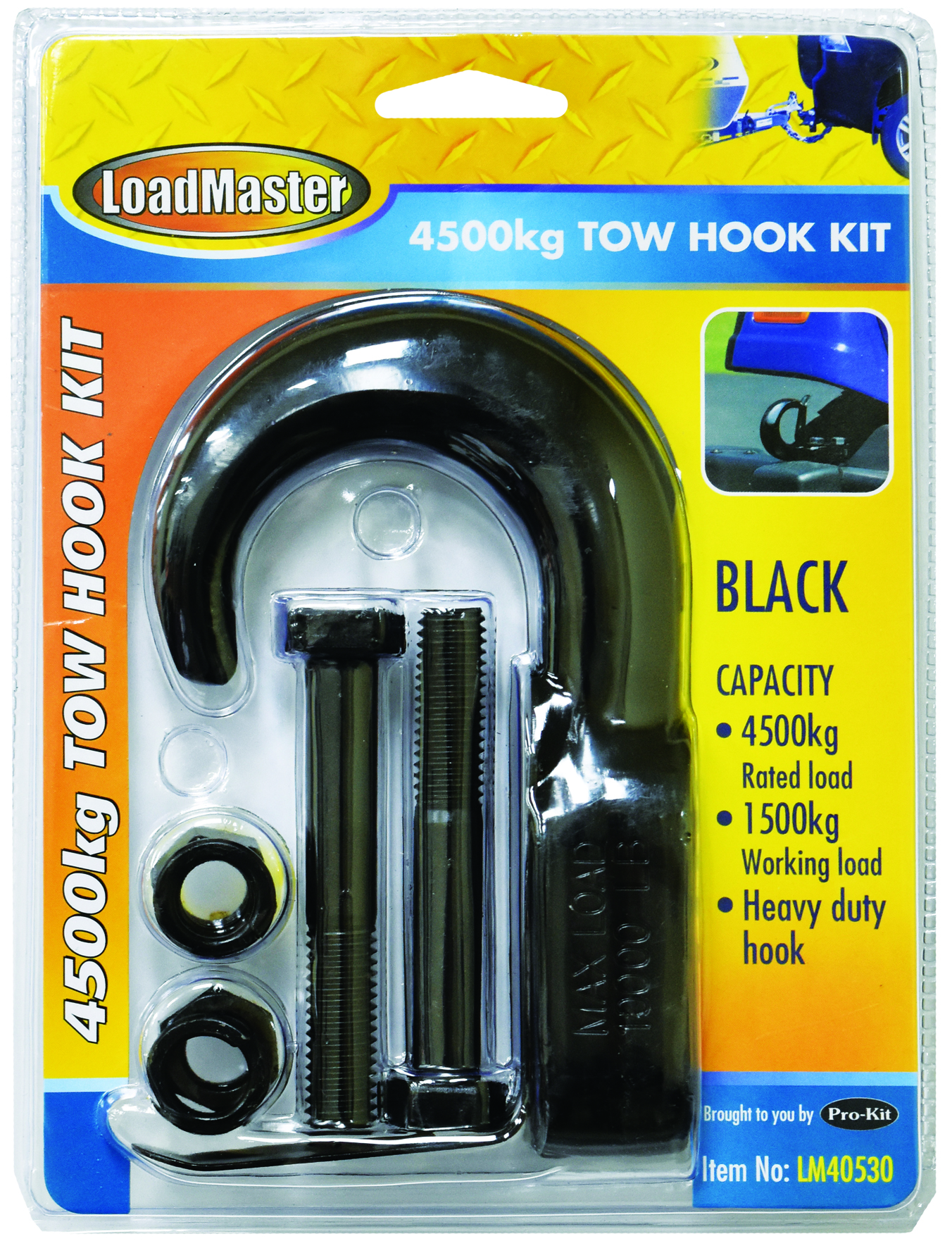 4500kg Black Tow Hook Kit
