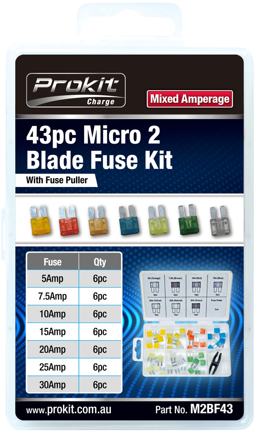 43pc Micro2 Blade Fuse Kit