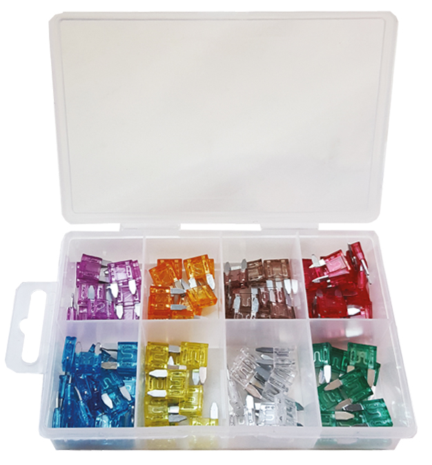 100pc Mixed Mini Blade Fuse Kit