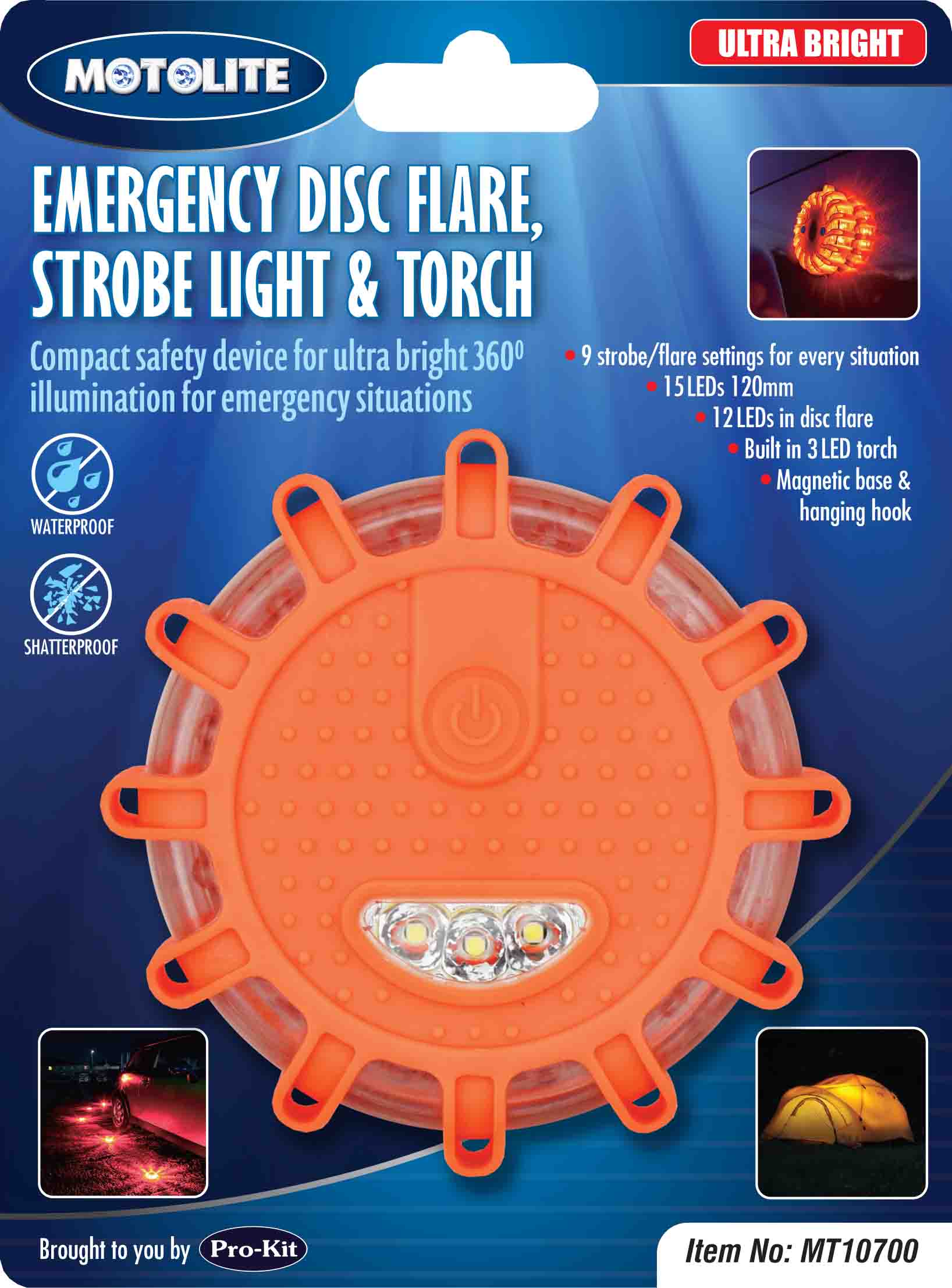 15LED Emergency Disc Flare Strobe Light