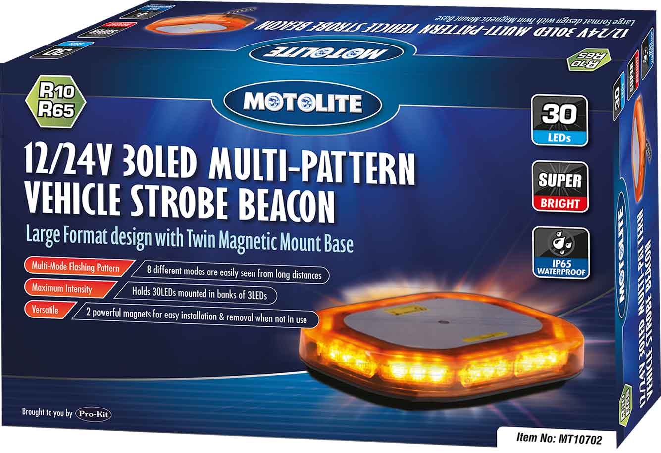 12/24V 30 LEDS MULTI-PATTERN VEHICLE STROBE BEACON