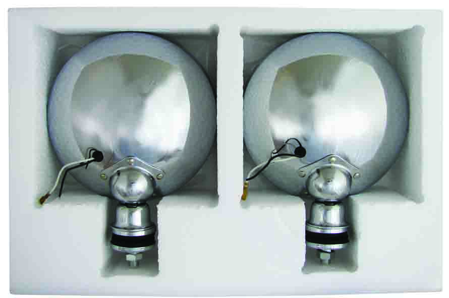 DRIVING LIGHT-200mm (8″) 2pc UNIVERSAL STAINLESS STEEL CLEAR GLASS 100W