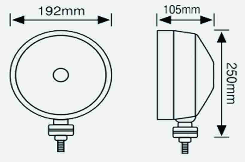 DRIVING LIGHT-200mm (8″) 2pc UNIVERSAL STAINLESS STEEL CLEAR GLASS 100W