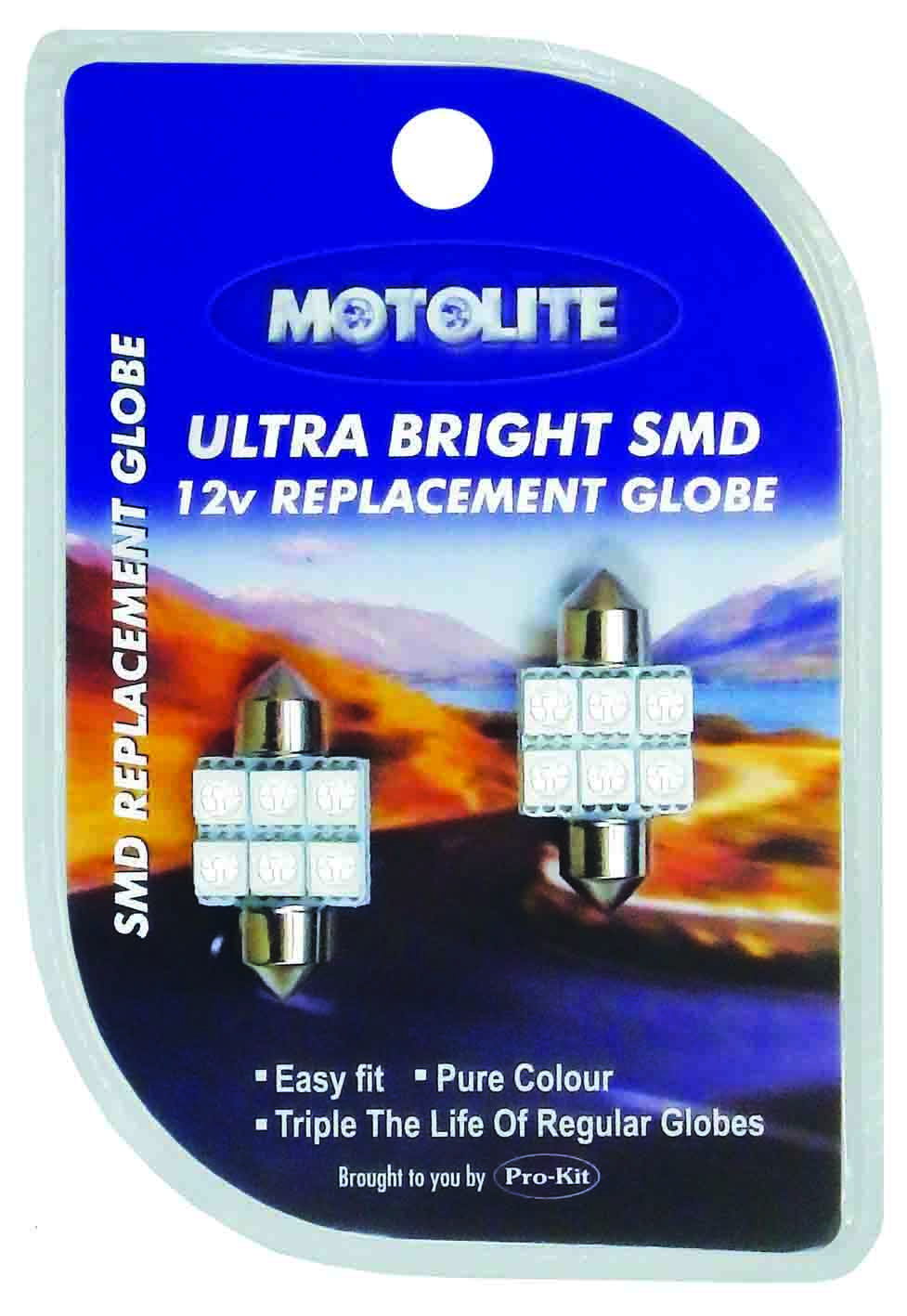 GLOBE – 2pc SMD FESTOON 31MM 6CHIPS WHITE