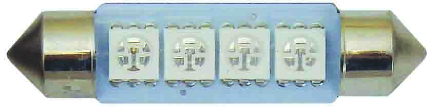 GLOBE – 2pc SMD FESTOON 41MM 4CHIPS BLUE