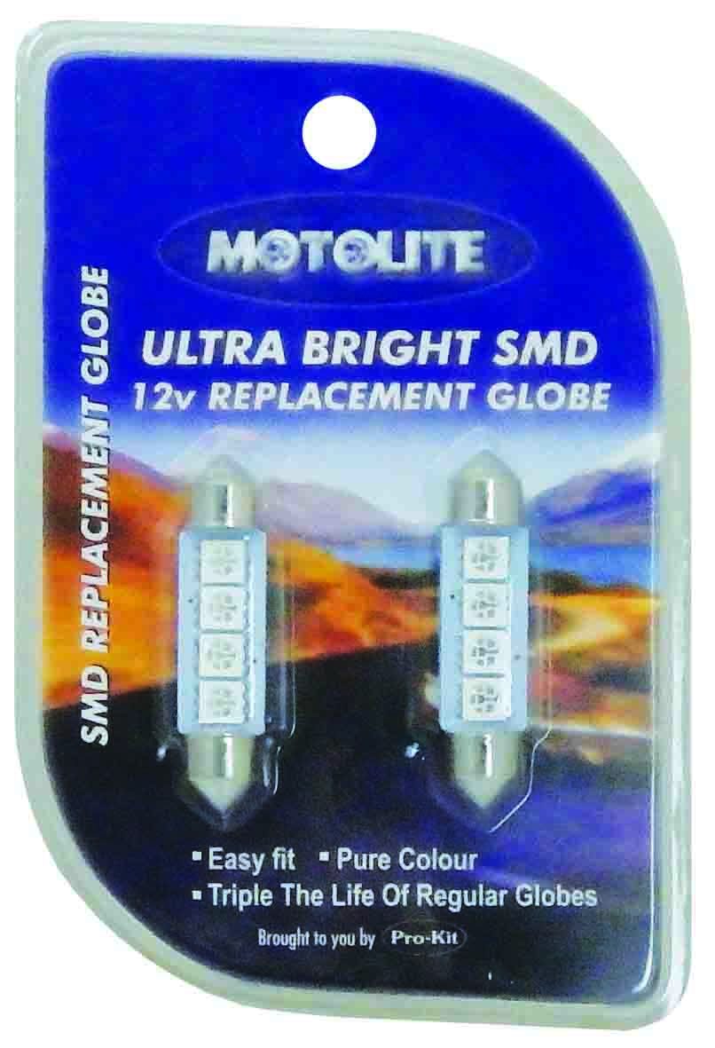 GLOBE – 2pc SMD FESTOON 41MM 4CHIPS BLUE