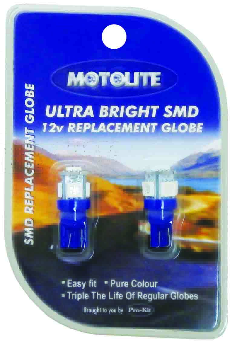 GLOBE – 2pc WIDE SMD T10P 5CHIPS RED