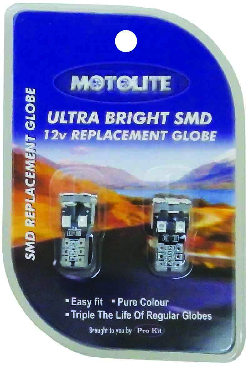 GLOBE – 2pc WIDE SMD T10E 13CHIPS BLUE
